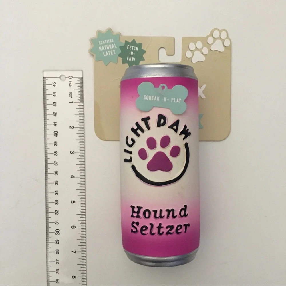 Dog Toy Light Paw Hound Seltzer Squeak-N-Play Latex Can NEW | Fringe
